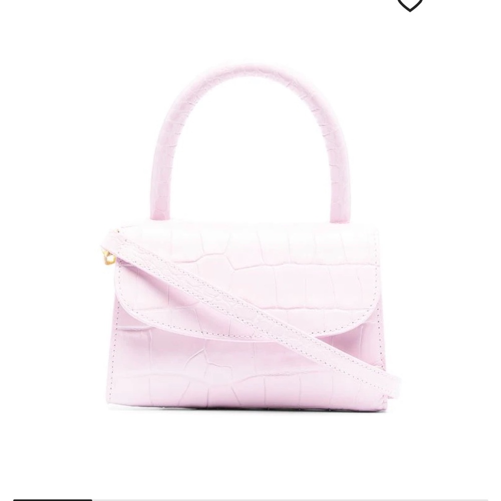 NWT By Far mini tote, crocodile texture, pink. Original $633